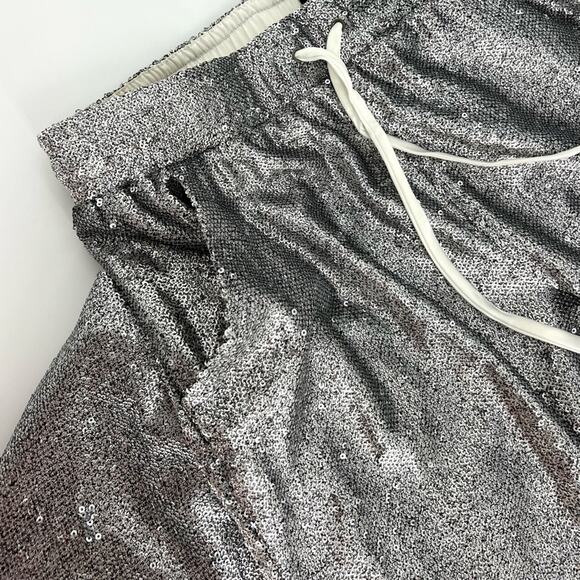 David Lerner Sequin Lounge Joggers Silver S - Picture 6 of 10